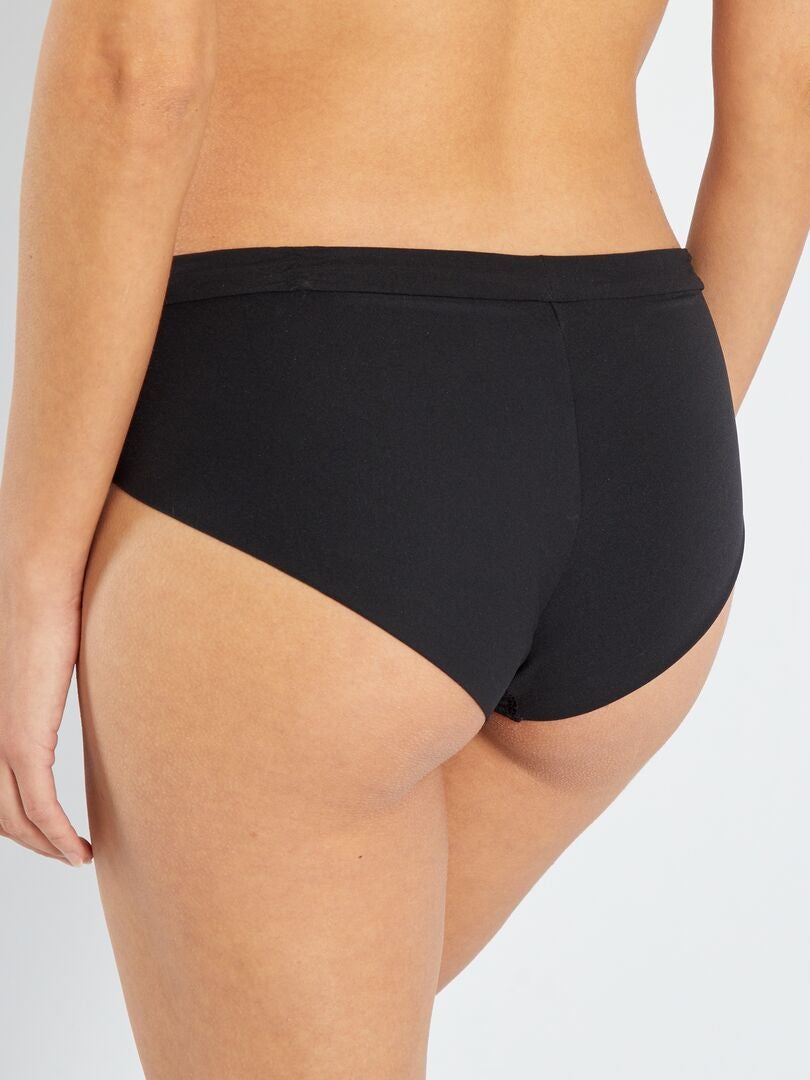 'Sans Complexe' iriserende geborduurde tule culottes - ZWART