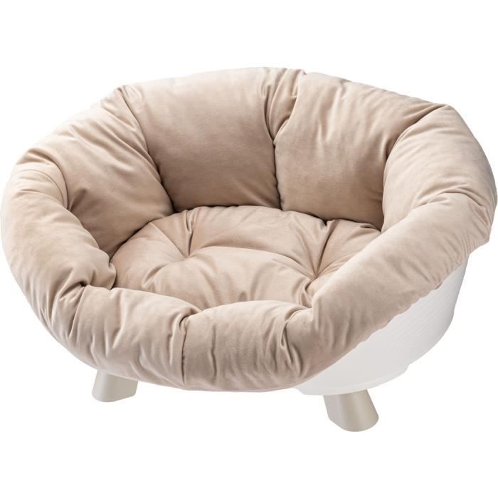Cesta blanca con cojín - Tamaño M - 64 x 48 x 25 cm - FERPLAST