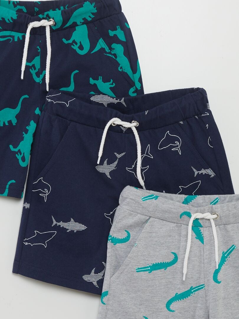 Set van 3 jersey shorts - BLAUW