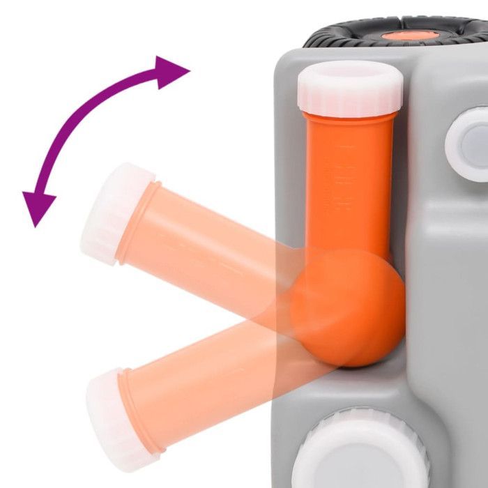 Tanque de agua con ruedas vidaXL de 75 litros para camping, gris 154412
