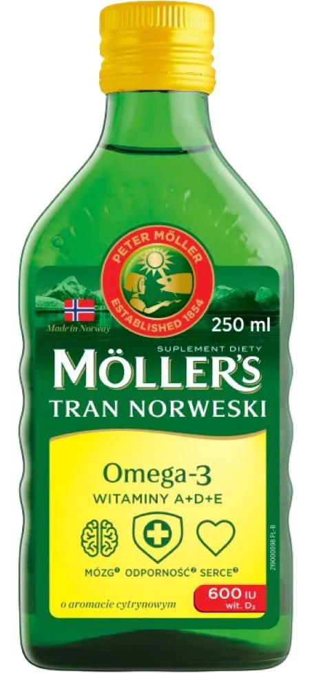 Mollers Tran Norweski Smak cytrynowy Płyn
