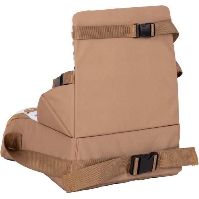Cadeira elevatória portátil - TINEO - 30 x 28 x 13 cm - Ultracompacta - Camelo / Ursos de Pelúcia