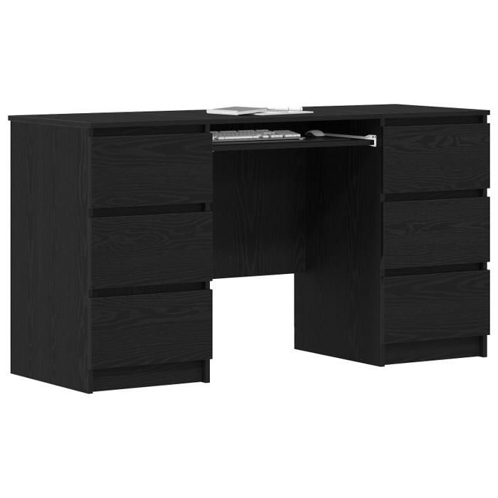 Bureaux 2 pcs Chêne Noir 140x50x76 cm Bois d ingénierie