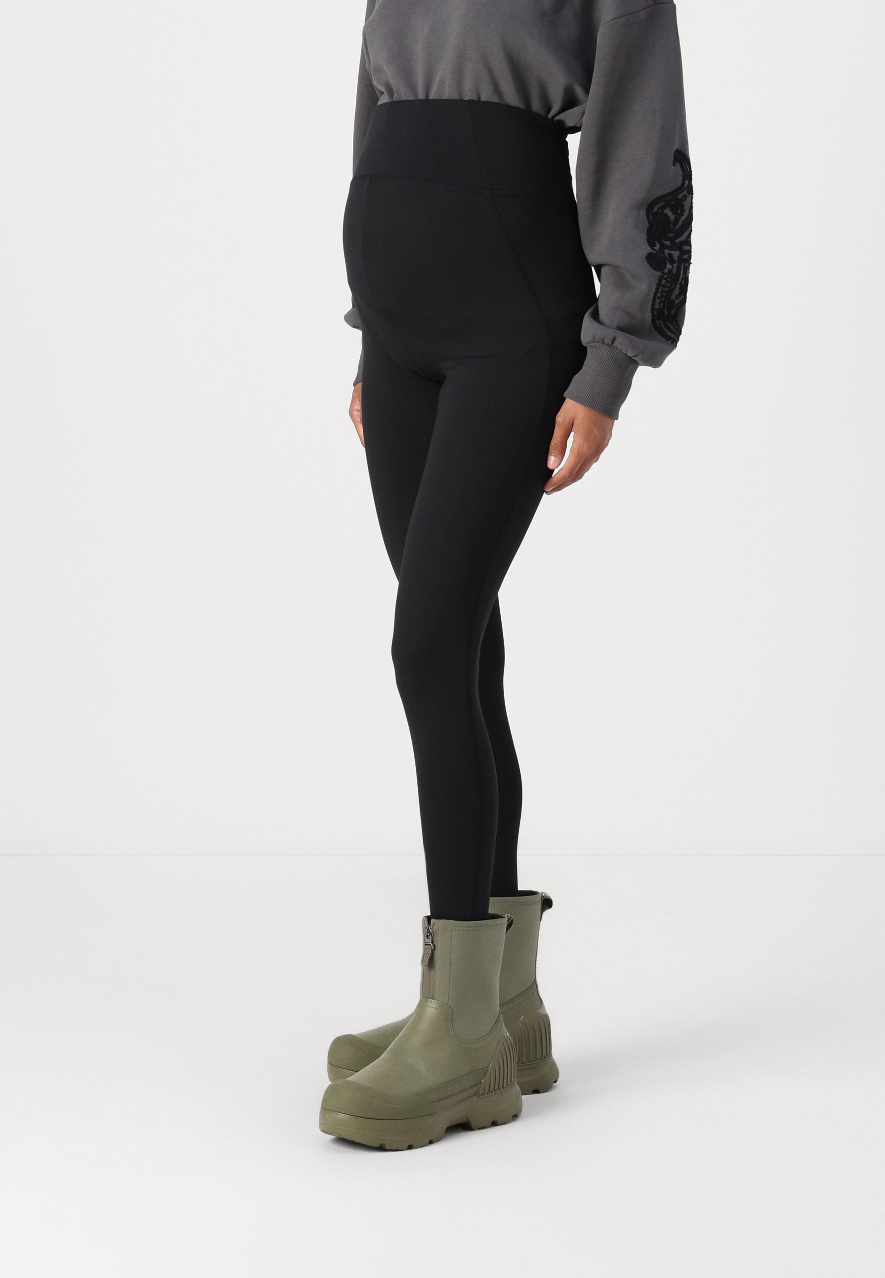 Vero Moda nėščiosioms skirtos VMMINA LEO PRINT tamprės - tamprės - kelnės - juodos