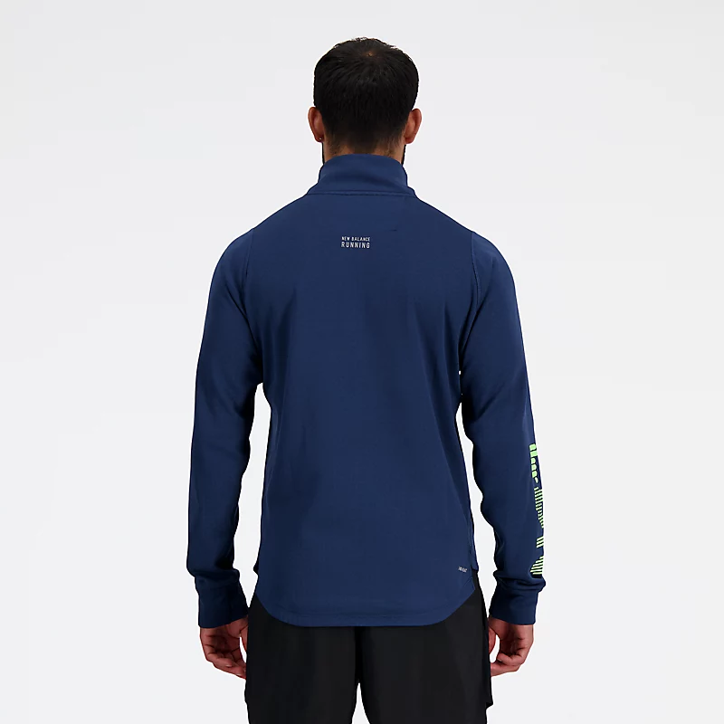 London Edition Graphic NB Heat Grid Half Zip T-Shirt für Herren – NB NAVY