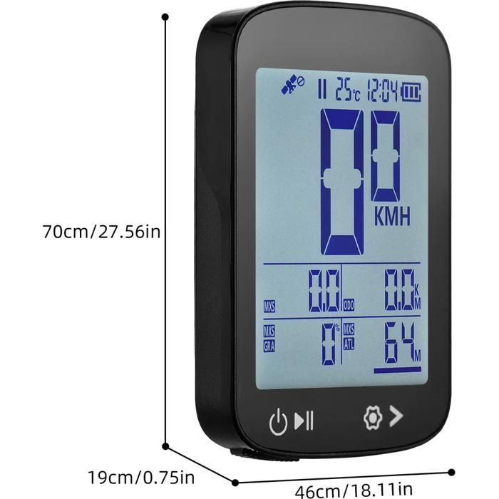 High Clarity 5-Star Wireless GPS Bike Computer with BeiDou, GLONASS, Galileo, QZSS, and YYV