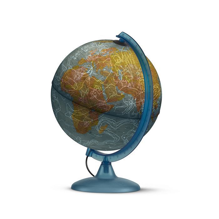 Illuminated Globe - TECNODIDATTICA - Night & Day - Politics and Constellations - Diameter 25 cm - LED Lighting