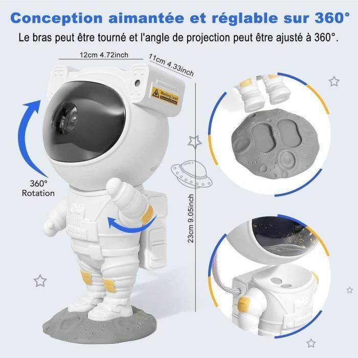 Projecteur de Galaxie D'astronaute Starry Sky Night Light, Projecteur D'étoile D'astronaute avec Nébuleuse, projecteur ciel etoile