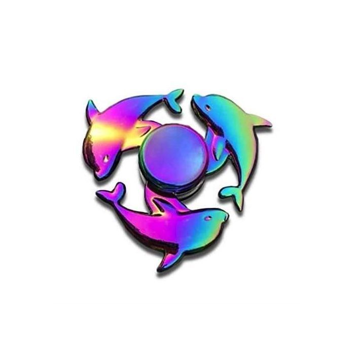 Spinner a mano in metallo a forma di delfino