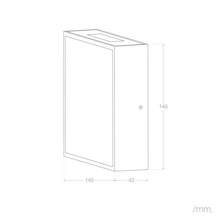 Roma 6W Schwarze Aluminium-LED-Außenwandleuchte, 3000K Warmweiß