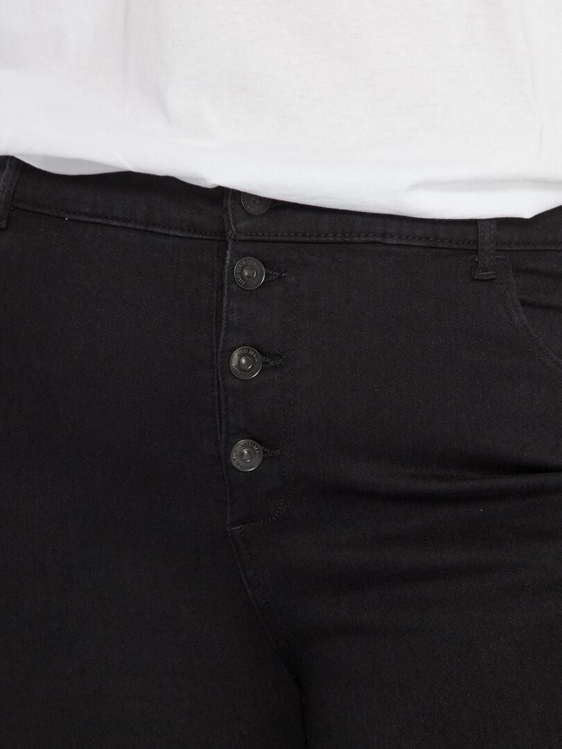 Skinny jeans met hoge taille - ZWART