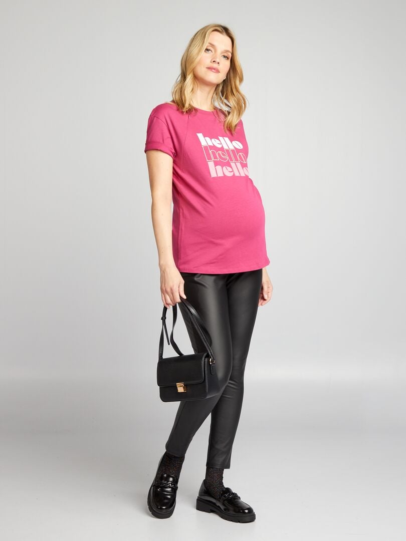 Camiseta de lactancia con aberturas - ROSA