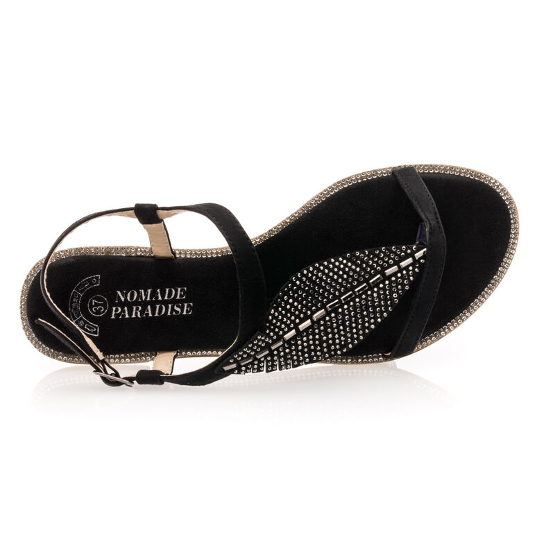 Női fekete flip-flop papucsok / tanga szandálok