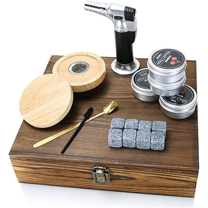 Kit de fumage pour cocktails - SWAPY - Infuseur à fumage - Filtre en acier inoxydable - Torche à butane