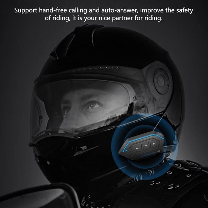 Intercom Moto Bluetooth, Casque de Moto Casque BT5.0 Casque étanche interphone Casque réduction du Bruit Prise en Charge Appel