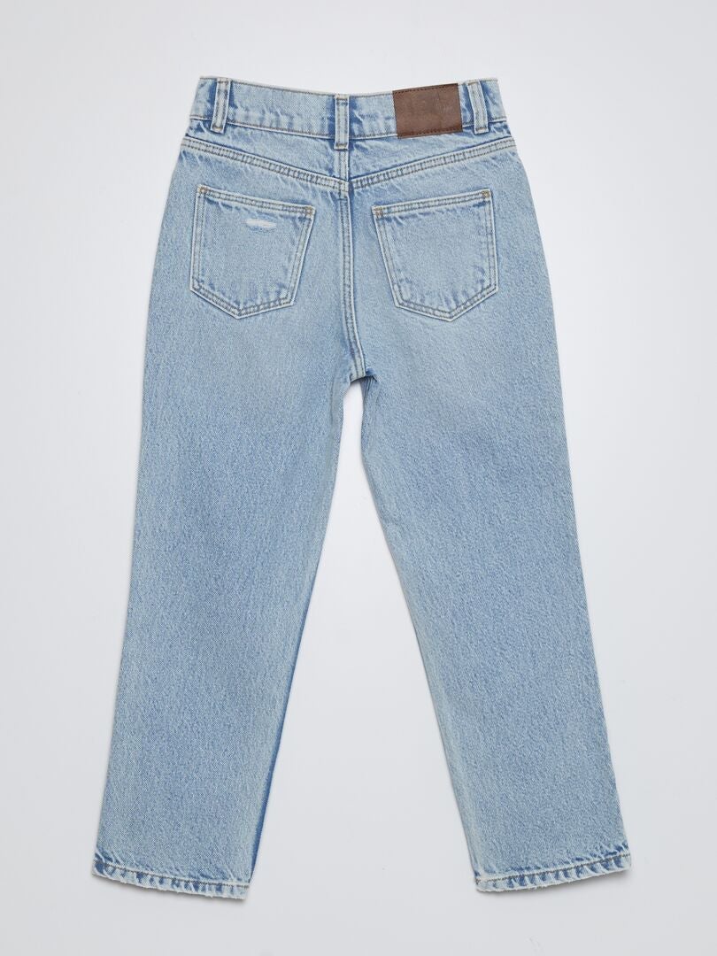 Rechte jeans met hoge taille - BLAUW