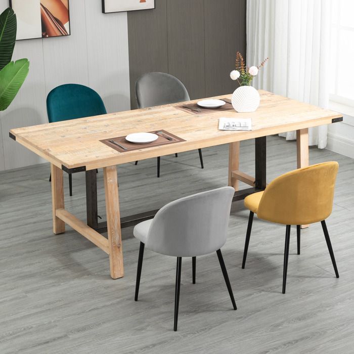 HOMCOM - Dining Chair - Velvet - 49x50x77cm - Multicolored