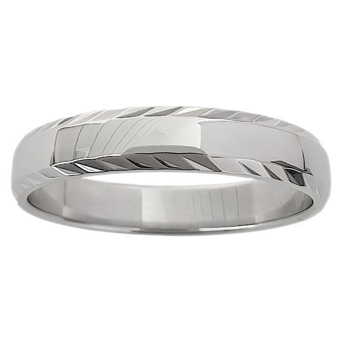 Men's wedding band in rhodium-plated 925 sterling silver