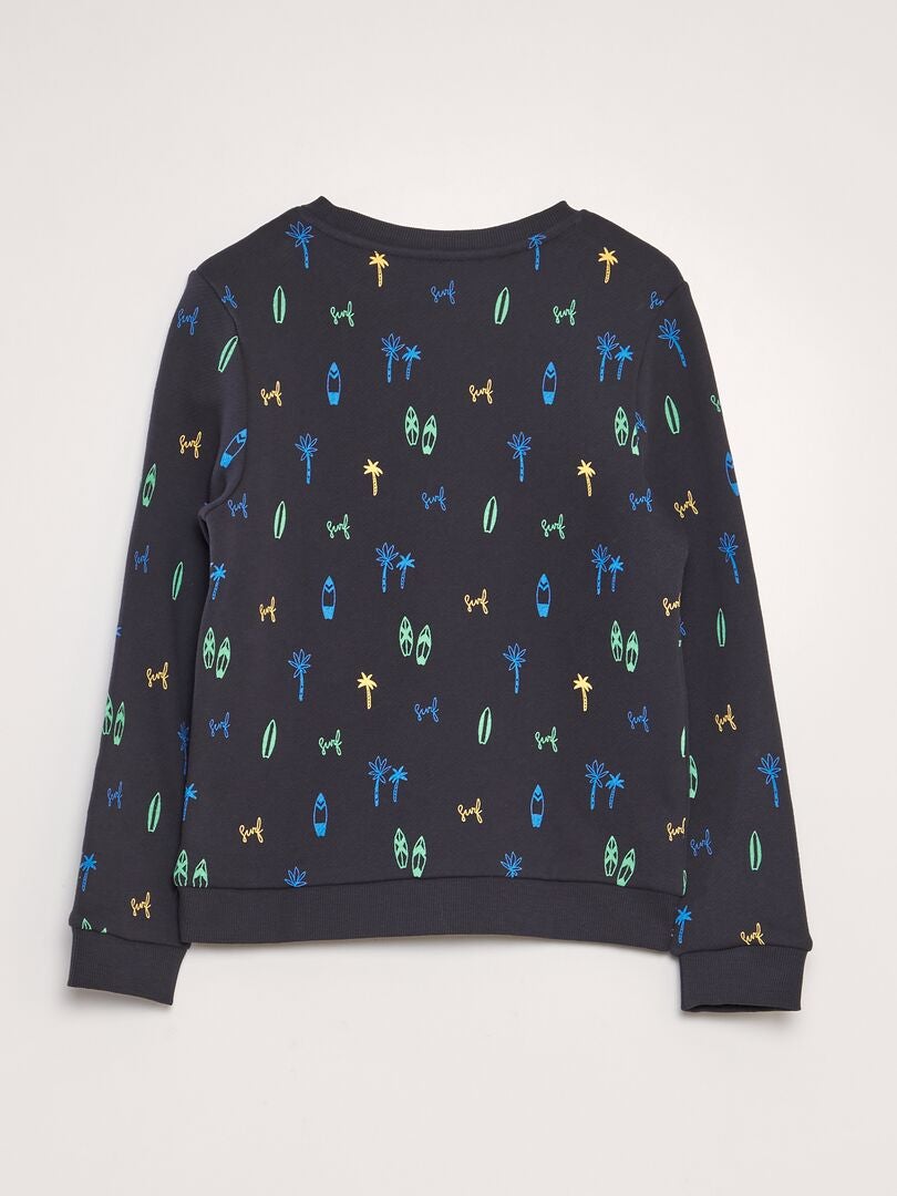 Sudadera estampada de felpa francesa - NEGRA