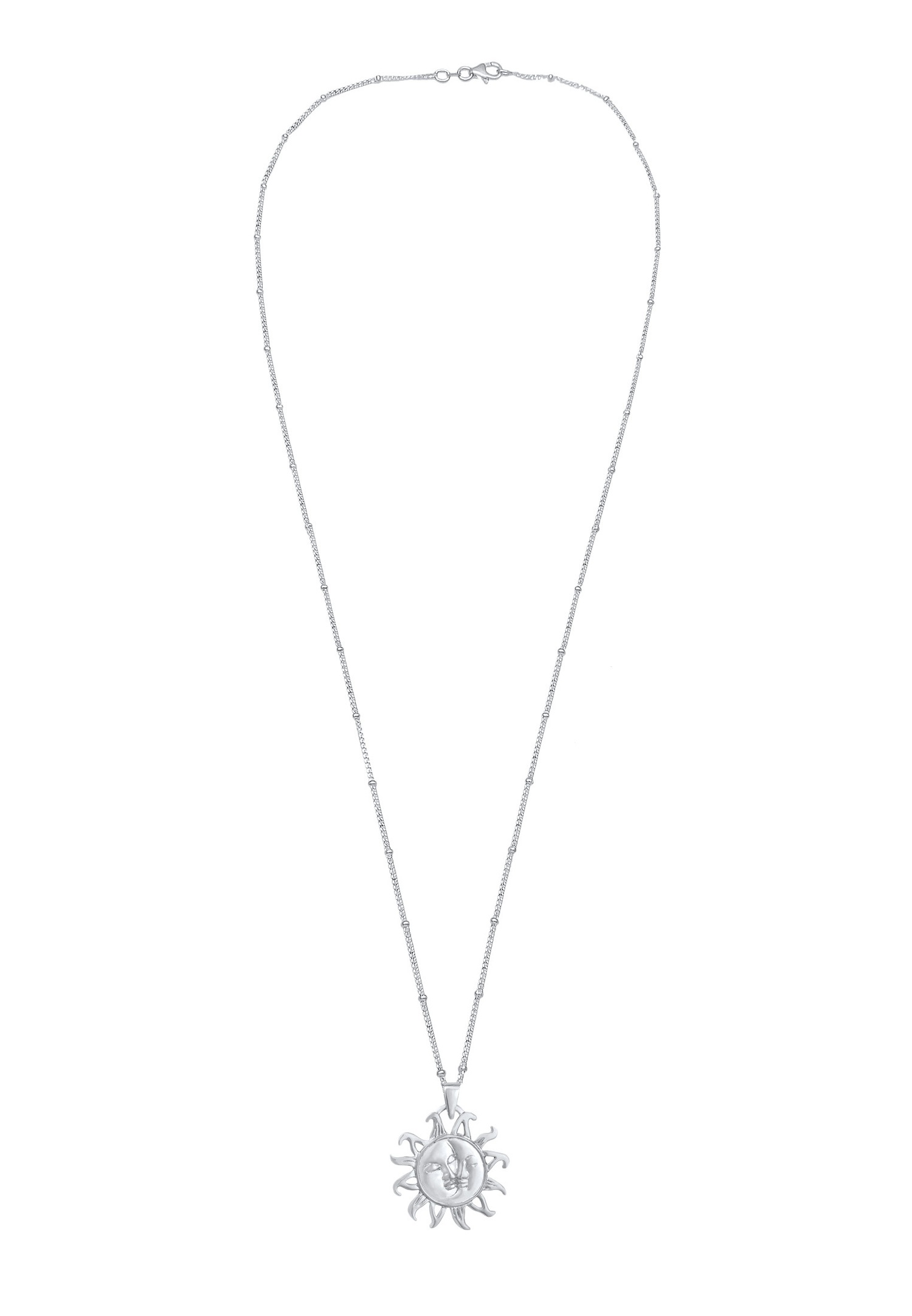 Elli Femmes Pendentif Soleil Vintage Look en Argent Sterling 925 Plaqué Or