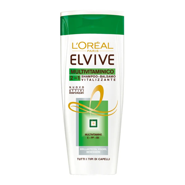 Elvive Shampoo Multivitaminico 2in1 - Shampoo Illuminante, Shampoo Nutriente, Shampoo Rinforzante