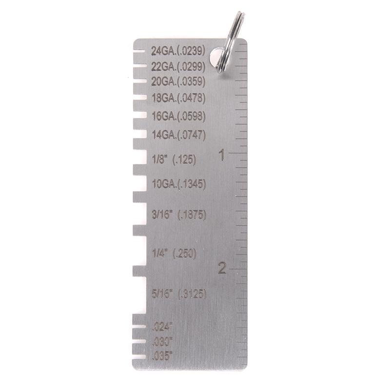 Calibre de alambre de acero inoxidable Herramienta de medición de espesor Calibre de alambre/chapa metálica Herramienta multifuncional útil