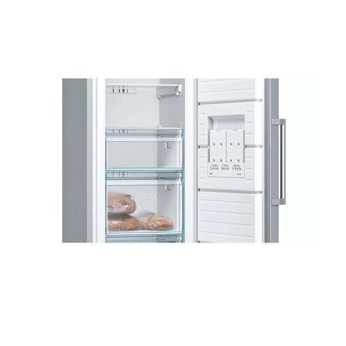Congelatore verticale - BOSCH SER4 - GSN36VLEP - Classe energetica E - 242 L - 186 x 60 x 65 cm - Acciaio inox