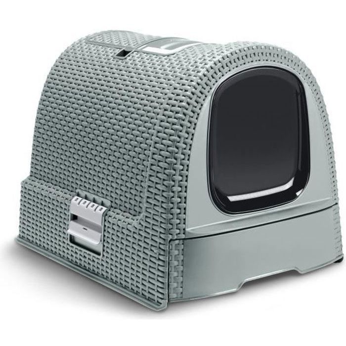 Arenero para gatos CURVER - Azul grisáceo - Para gatos - 51 x 38,5 x 39,5 cm
