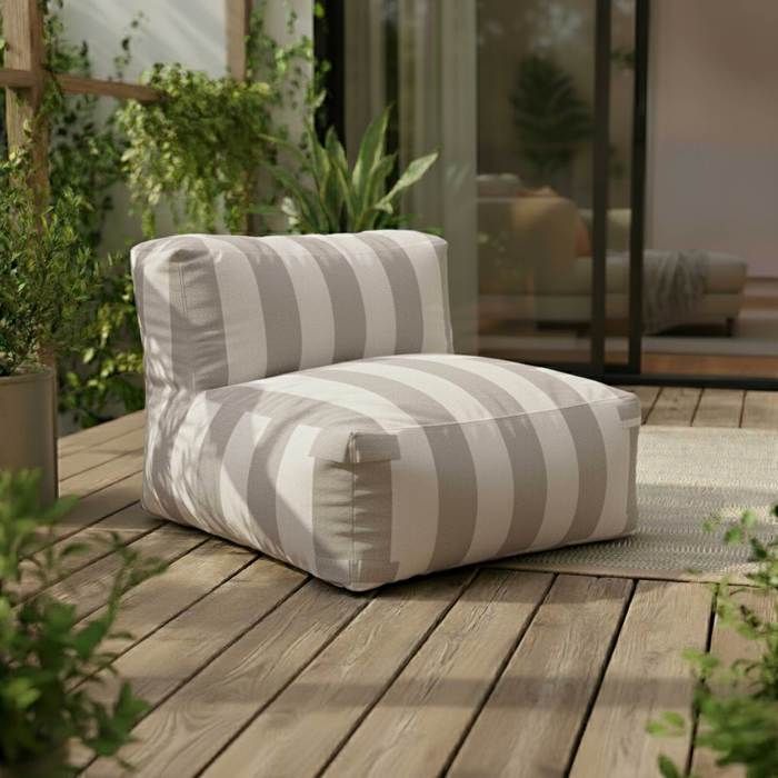Set di mobili da giardino modulari Mixi a 5 posti a righe beige, Oviala