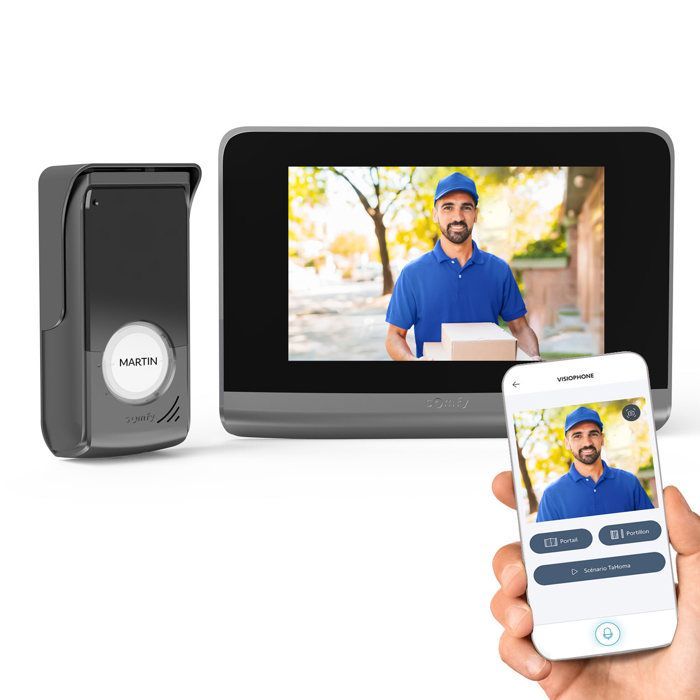 SOMFY 1871265 - Visiophone V500 Connect, Interphone connecté - Ecran tactile 7