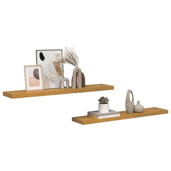 MOT9209-Étagère Murale 2 pcs Beige 120 x 23,5 x 4 cm Bois d'ingénierie