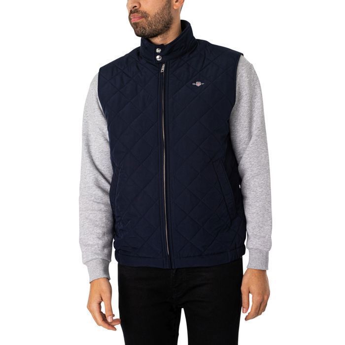 GANT Doudoune sans manches Quilted Windcheater matelassée bleu evening - Homme