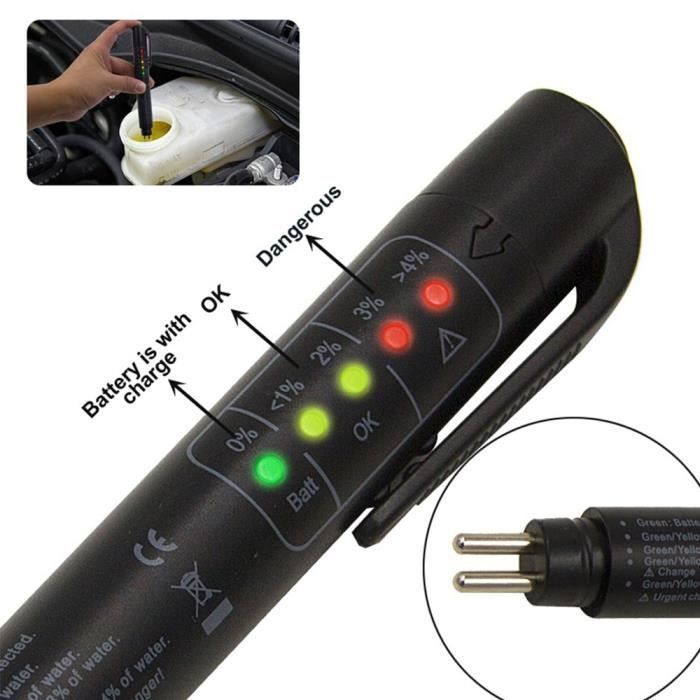 Car Brake Fluid Tester, Car Diagnostic Accurate 5 LED Oil Quality Control Pen, Universal Tester [59E7F15]