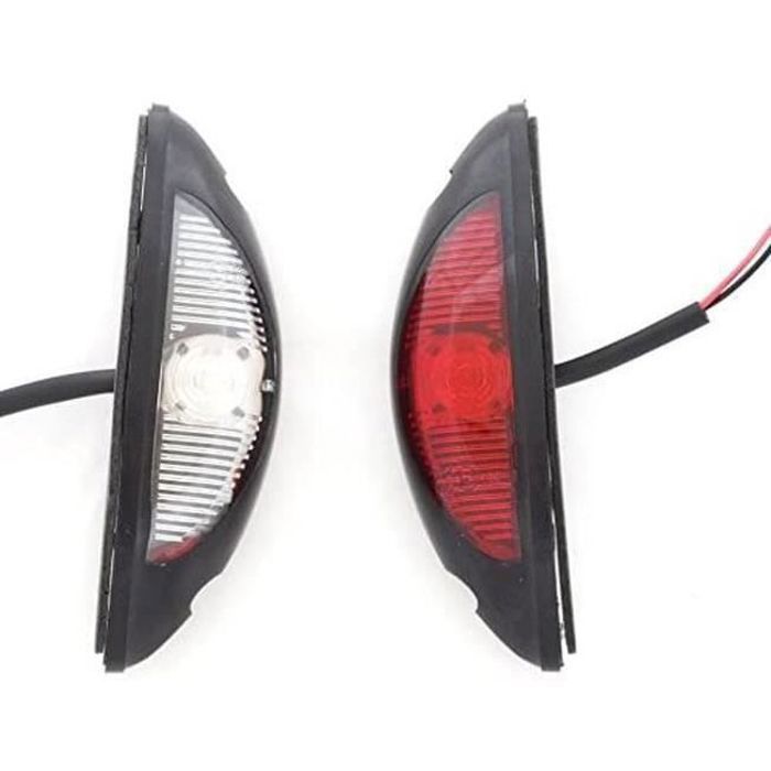 4x LED Contour Feux de Position 12/24V Rouge/Blanc Pour SUV Tout Terrain Remorque Camion Camping-Car Caravane Châssis