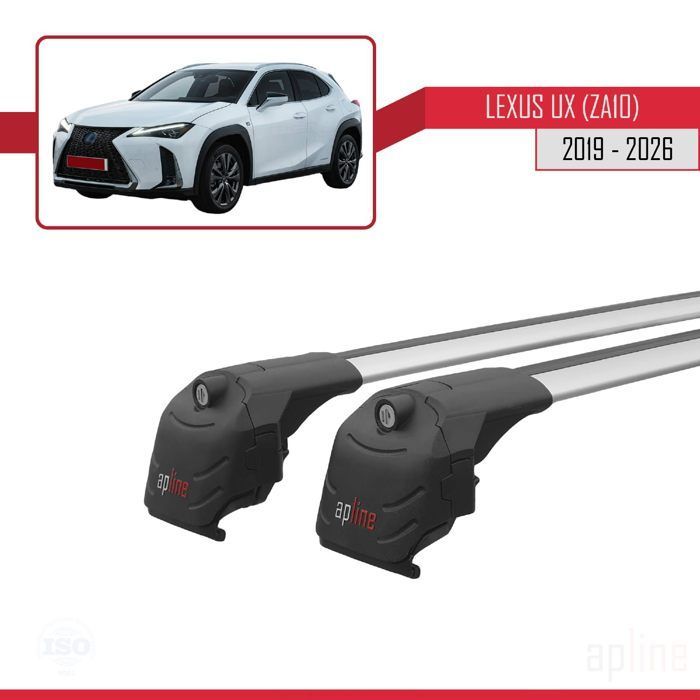 Barras de techo ACE-2 compatibles con Lexus UX (ZA10) 2019-2026, portaequipajes de techo para coche, rieles de aluminio gris, 2 barras.