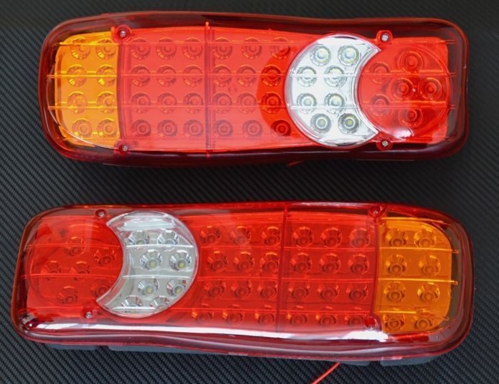 2 luces traseras LED de 24 V para autocaravana, camión, remolque, furgoneta, chasis, volquete, caravana, 5 funciones.