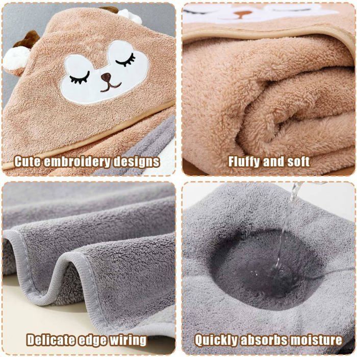 Serviette Bebe,3 pièces Serviette de Bain à Capuche pour Bébé,Cape de Bain Bébé Naissance,Sortie de Bain Super Absorbante