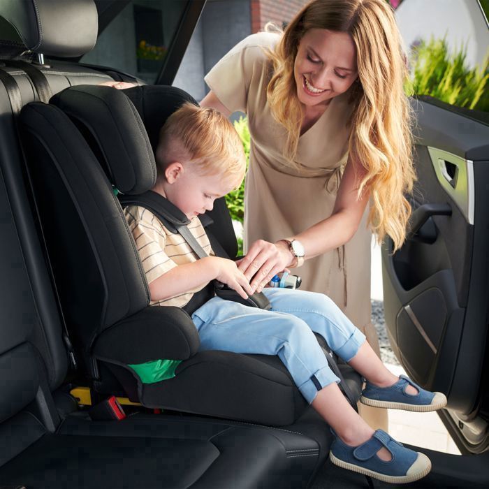 Silla de coche infantil Kinderkraft SAFETY FIX2 I-SIZE, 76–150 cm, de 15 meses a 12 años, ISOFIX, reposacabezas ajustable, seguridad óptima, negra