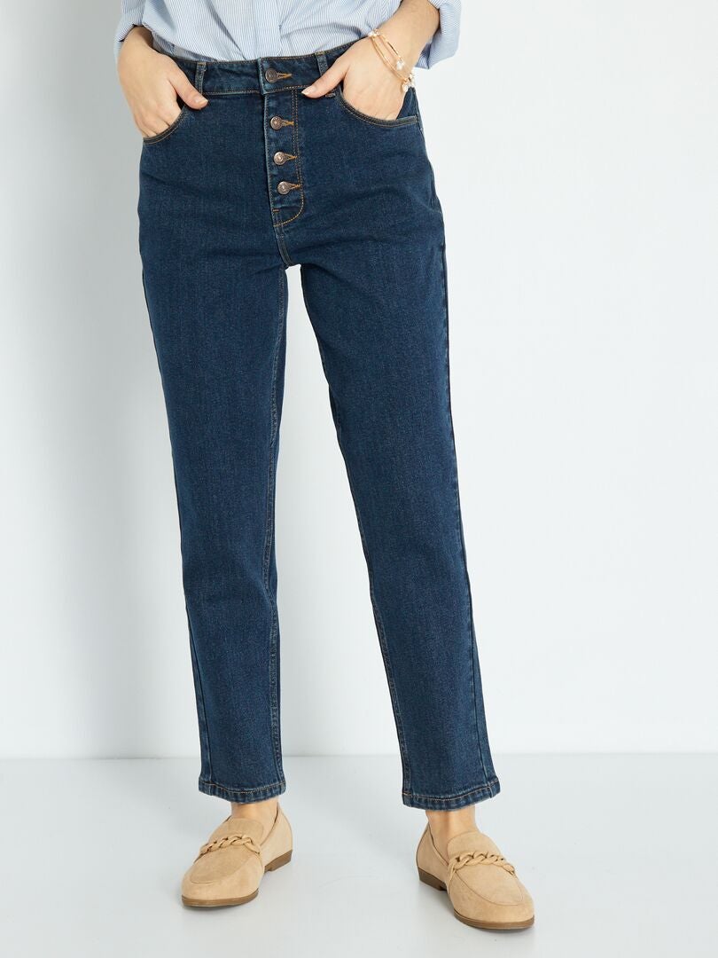 Zeer hooggetailleerde mom jeans - Maat 34 - Blauw