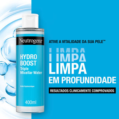 Neutrogena Hydro Boost Triple Action Micellar Water Makeup Remover med hyaluronsyra 400 ml