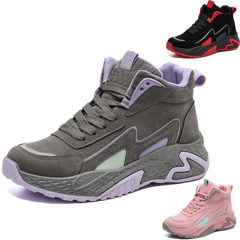 Zapatillas de running de moda para mujer, tallas grandes, alta calidad, modernas, con cordones, ideales para caminar y trotar.