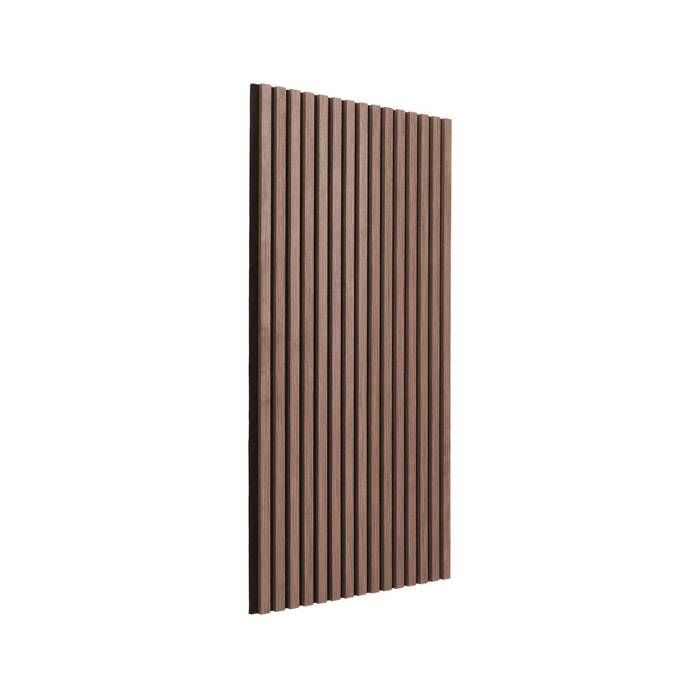 Set van 4 decoratieve akoestische wandpanelen van vilt en walnootkleurig MDF, 60x120cm - Kyoto