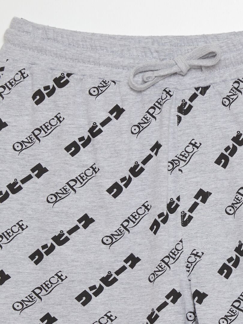 Pijama curto de uma peça - 2 peças - Cáqui