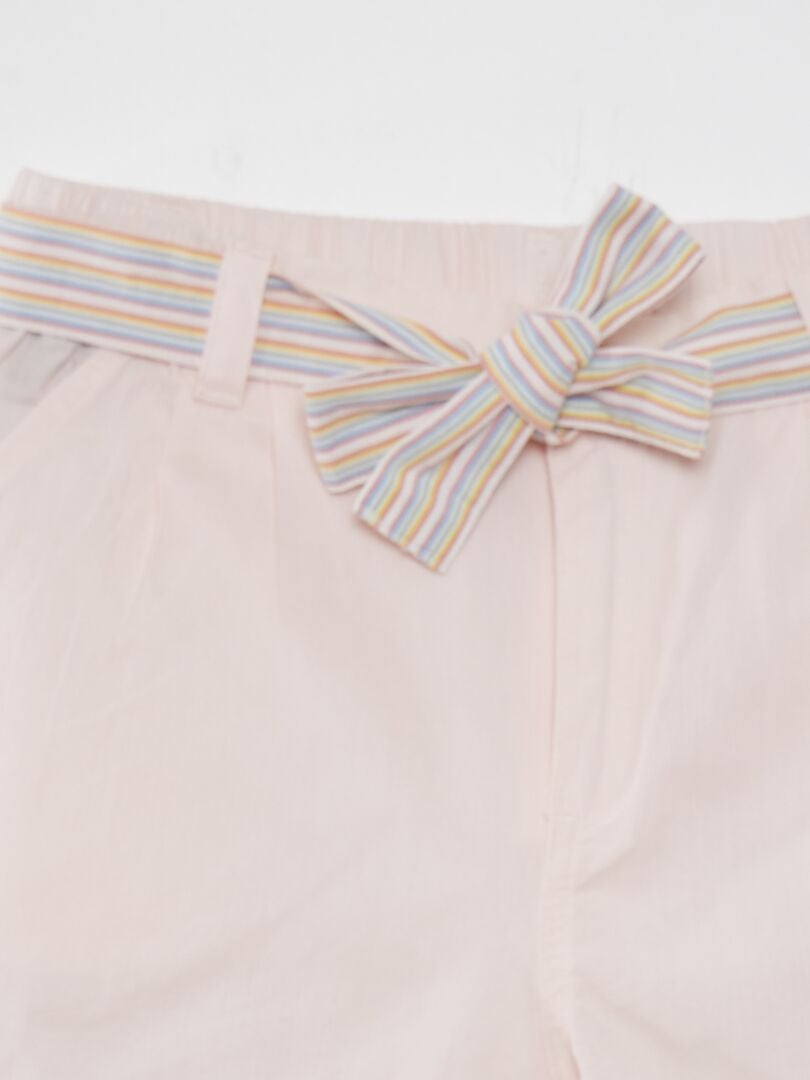 Effen katoenen shorts - WIT
