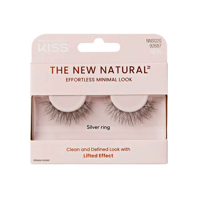 Ψεύτικες βλεφαρίδες Kiss The New Natural Silver Ring, με φυσικό αποτέλεσμα ανύψωσης, 1 ζευγάρι