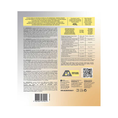 GOLDNUTRITION Total ISO tejsavófehérje-izolátum vanília ízű tejsavófehérje-izolátum 450g 450g
