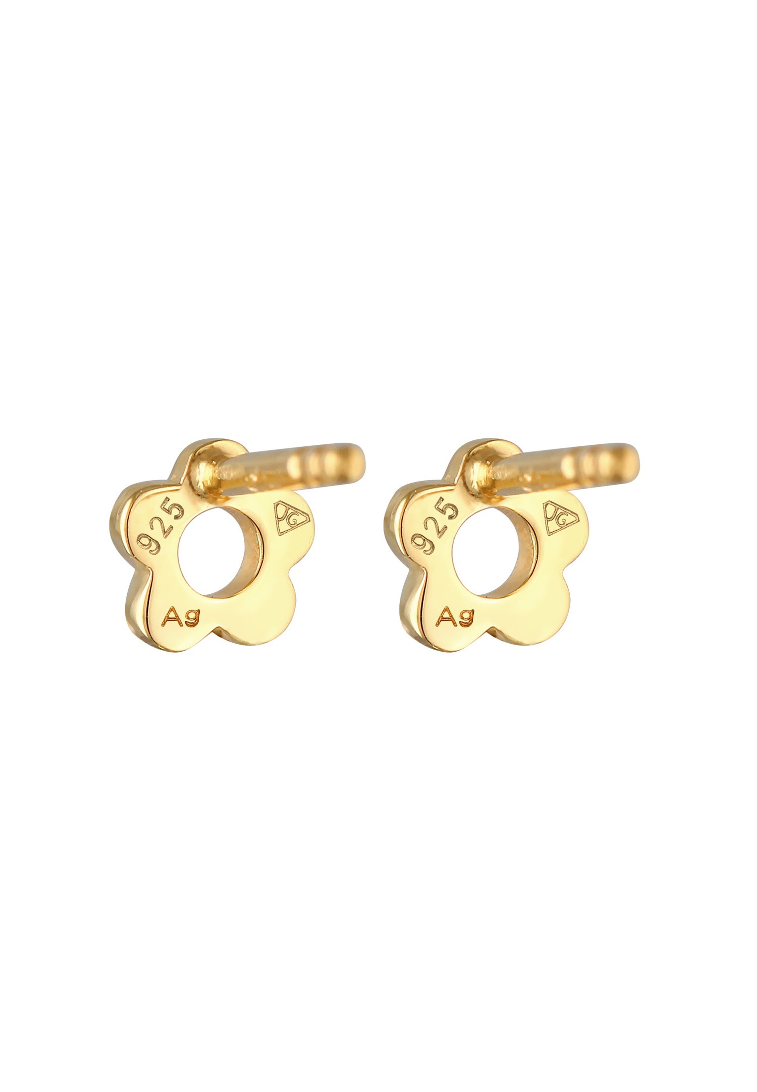 Elli Enfants clou d'oreille fleur découpée en argent 925 sterling