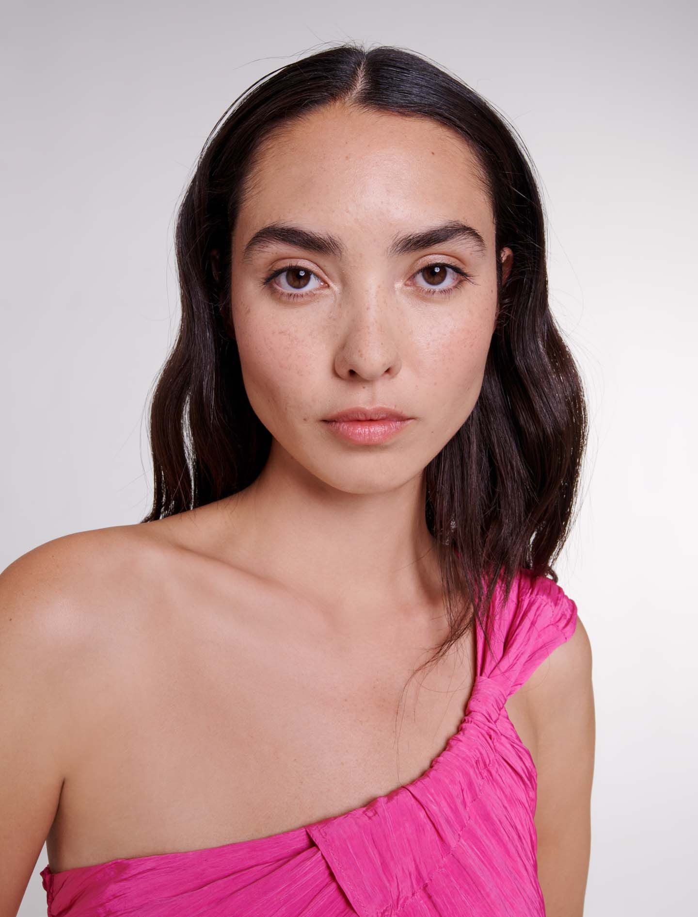 Top asimetric - Roz fuchsia