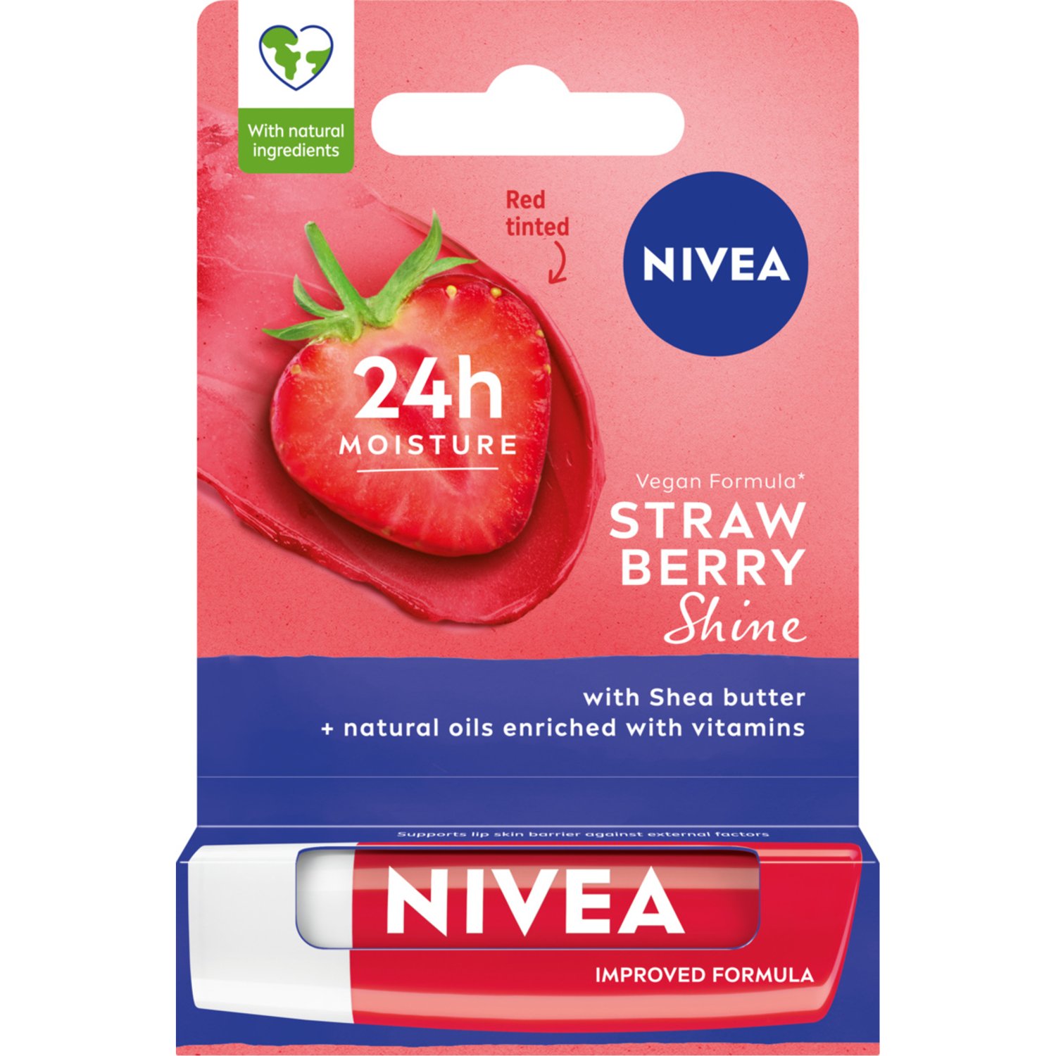 Nivea rtěnka 4,8 g jahodový lesk