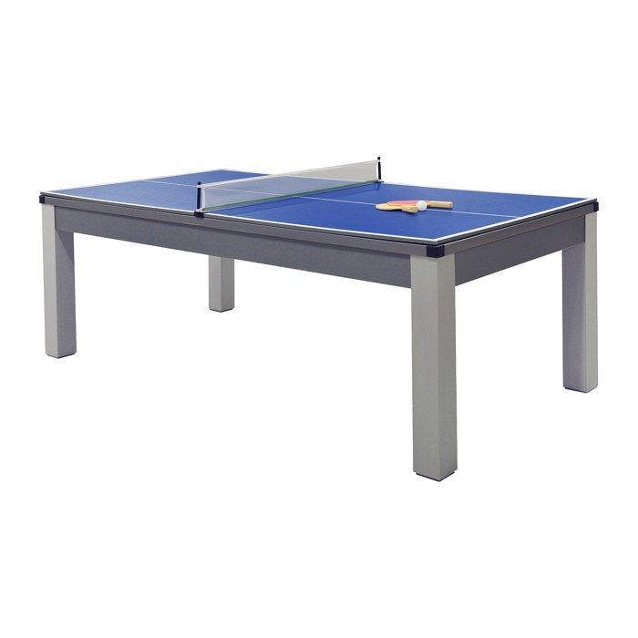 Mesa convertible para billar y ping-pong BALTHAZAR - 213 x 112 x 81,5 cm - Gris